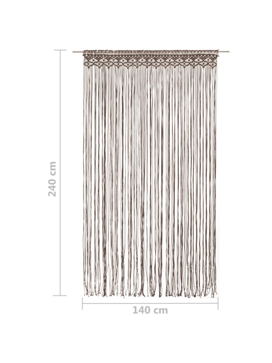 Macramé závěs taupe 140 x 240 cm bavlna