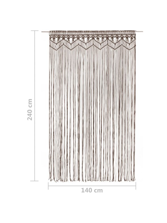 Macramé závěs taupe 140 x 240 cm bavlna