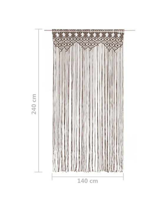 Macramé závěs taupe 140 x 240 cm bavlna