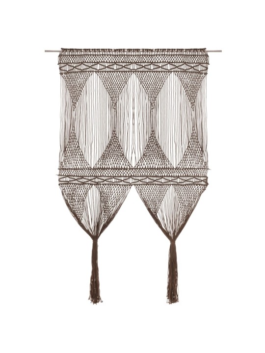 Macramé závěs taupe 140 x 240 cm bavlna