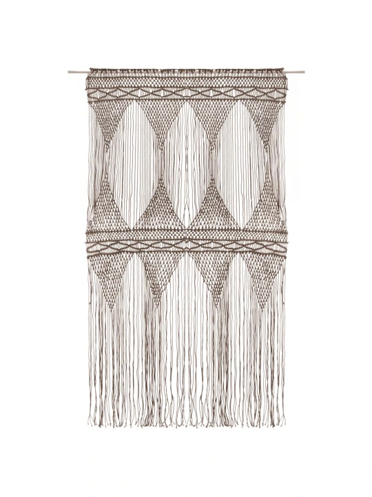 Macramé závěs taupe 140 x 240 cm bavlna