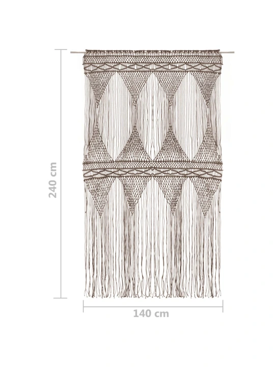 Macramé závěs taupe 140 x 240 cm bavlna