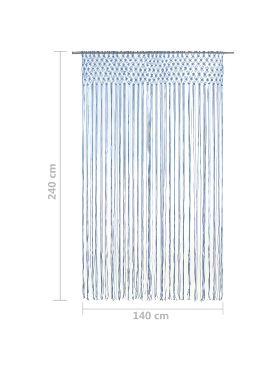 Macramé závěs modrý 140 x 240 cm bavlna