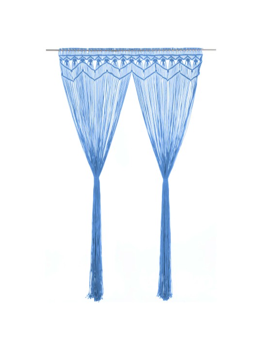 Macramé závěs modrý 140 x 240 cm bavlna