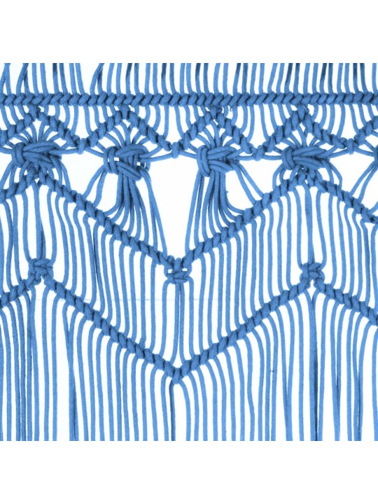 Macramé závěs modrý 140 x 240 cm bavlna