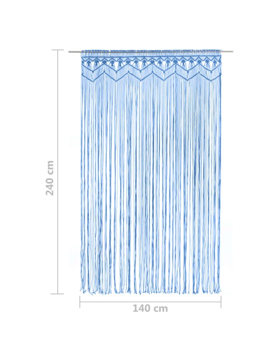 Macramé závěs modrý 140 x 240 cm bavlna