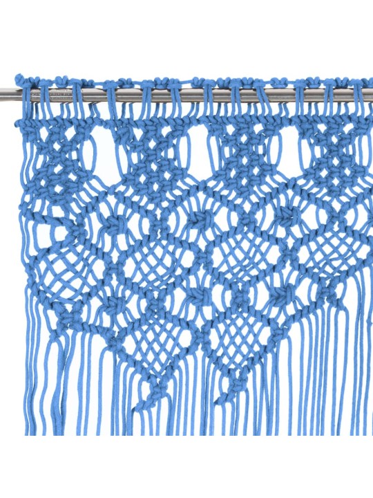 Macramé závěs modrý 140 x 240 cm bavlna