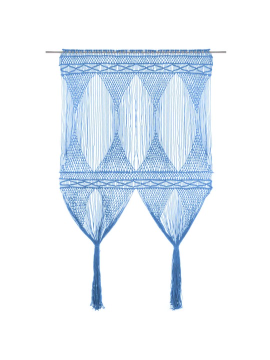 Macramé závěs modrý 140 x 240 cm bavlna