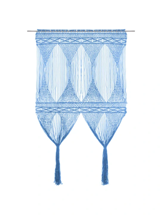 Macramé závěs modrý 140 x 240 cm bavlna