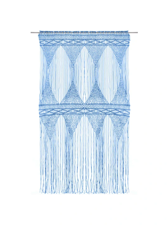 Macramé závěs modrý 140 x 240 cm bavlna