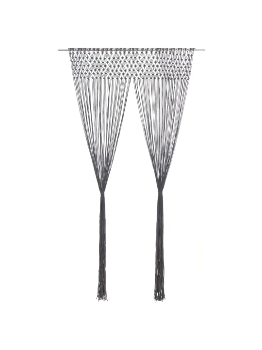 Macramé závěs antracitový 140 x 240 cm bavlna