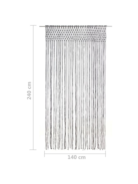 Macramé závěs antracitový 140 x 240 cm bavlna