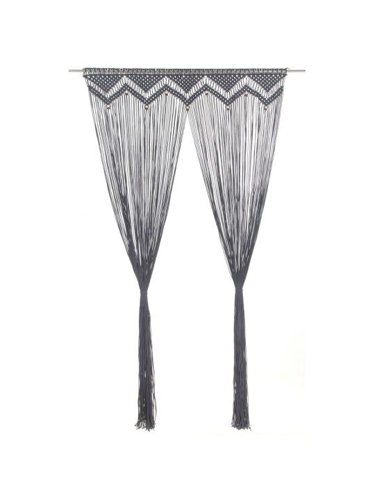 Macramé závěs antracitový 140 x 240 cm bavlna