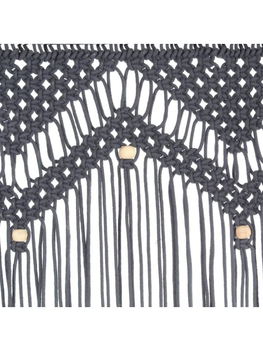 Macramé závěs antracitový 140 x 240 cm bavlna