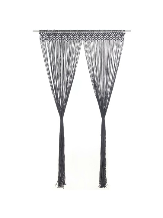 Macramé závěs antracitový 140 x 240 cm bavlna