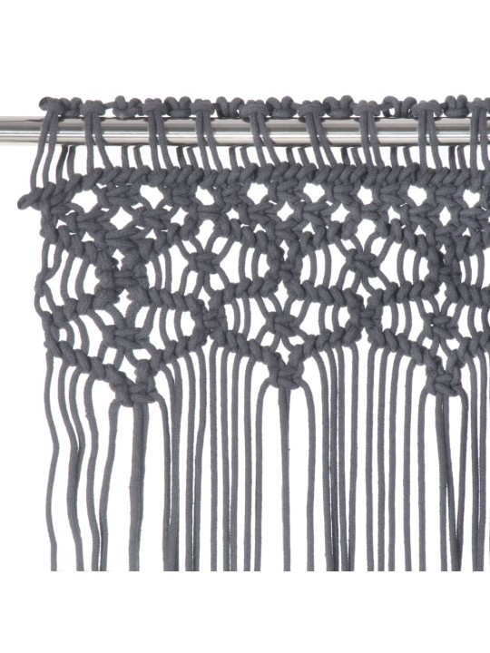 Macramé závěs antracitový 140 x 240 cm bavlna