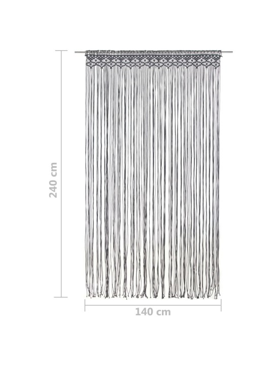 Macramé závěs antracitový 140 x 240 cm bavlna