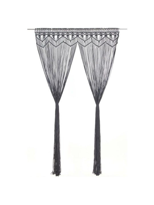 Macramé závěs antracitový 140 x 240 cm bavlna