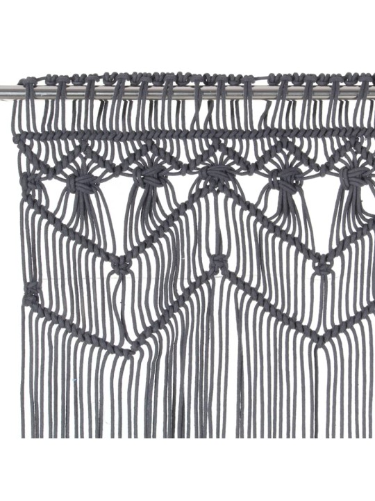 Macramé závěs antracitový 140 x 240 cm bavlna