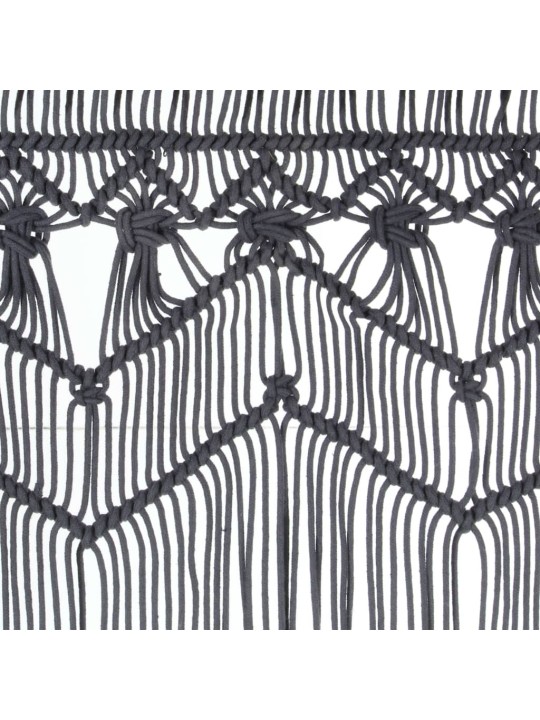 Macramé závěs antracitový 140 x 240 cm bavlna