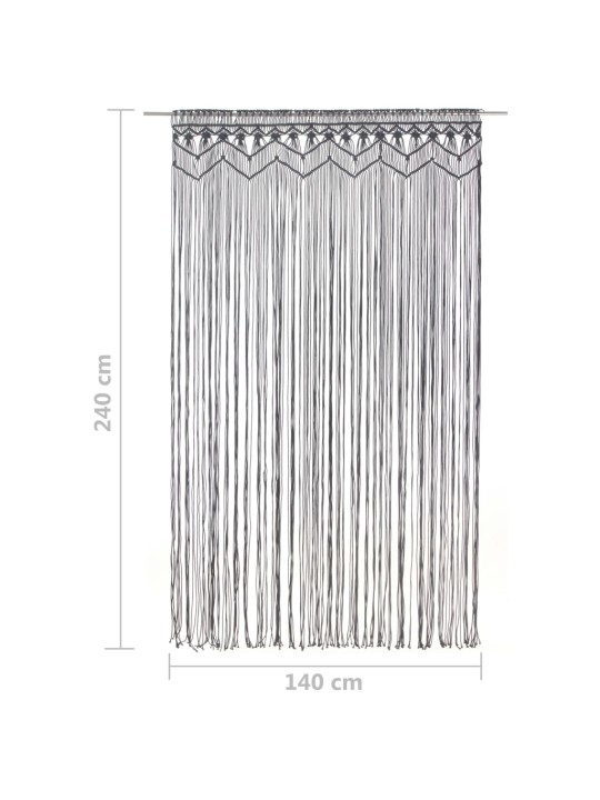 Macramé závěs antracitový 140 x 240 cm bavlna