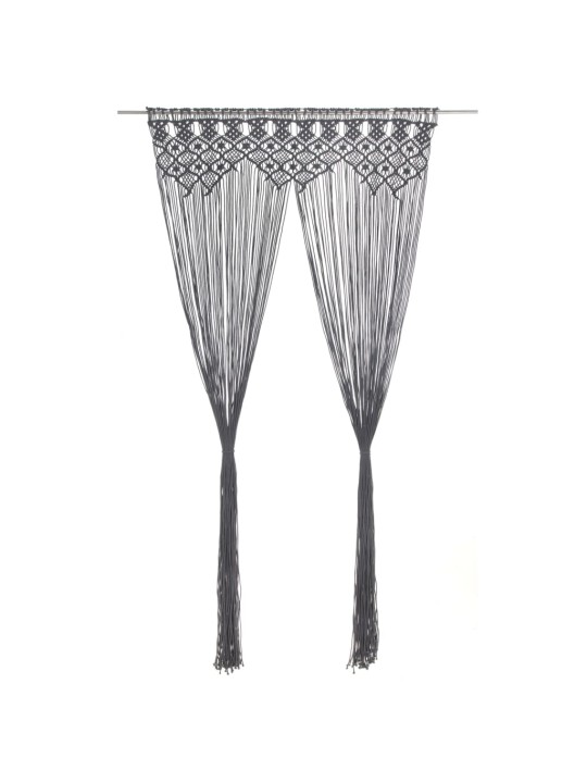 Macramé závěs antracitový 140 x 240 cm bavlna