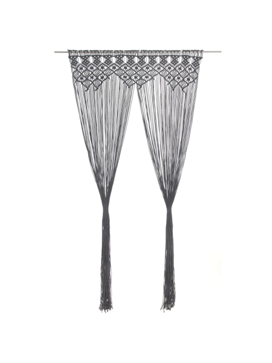 Macramé závěs antracitový 140 x 240 cm bavlna