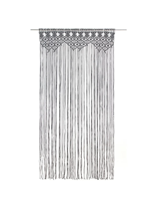 Macramé závěs antracitový 140 x 240 cm bavlna