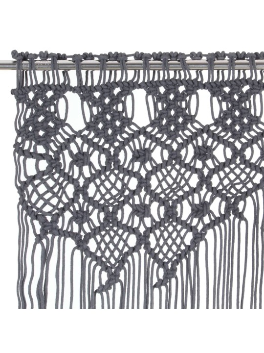 Macramé závěs antracitový 140 x 240 cm bavlna