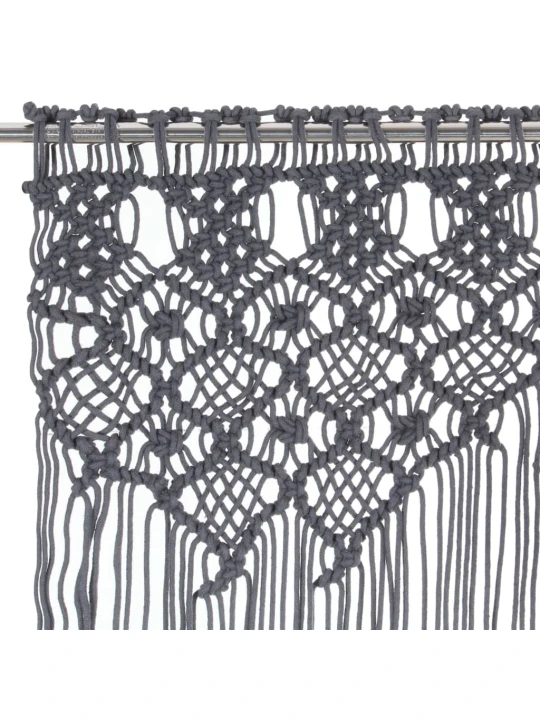 Macramé závěs antracitový 140 x 240 cm bavlna
