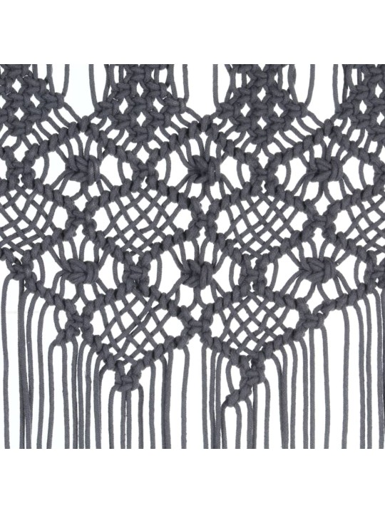 Macramé závěs antracitový 140 x 240 cm bavlna