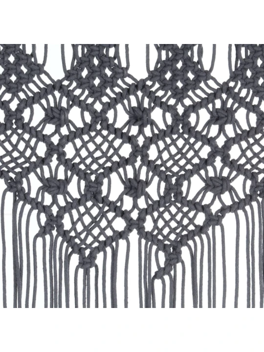 Macramé závěs antracitový 140 x 240 cm bavlna