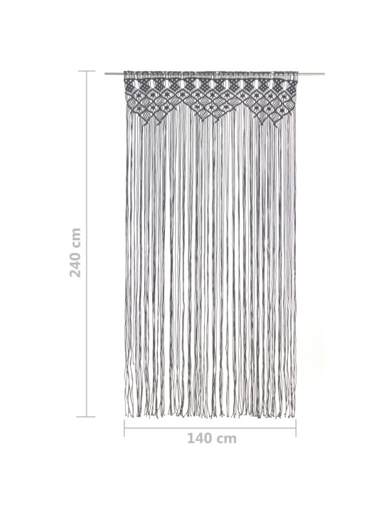 Macramé závěs antracitový 140 x 240 cm bavlna