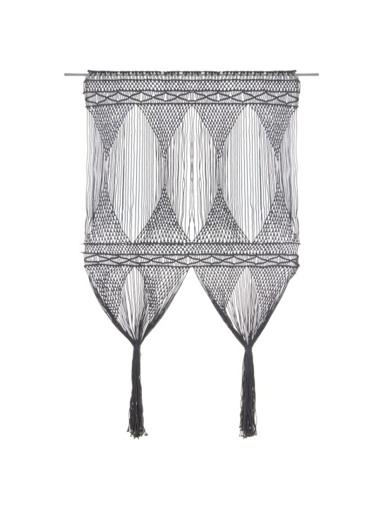 Macramé závěs antracitový 140 x 240 cm bavlna