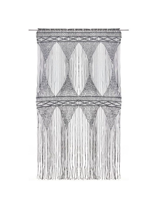 Macramé závěs antracitový 140 x 240 cm bavlna