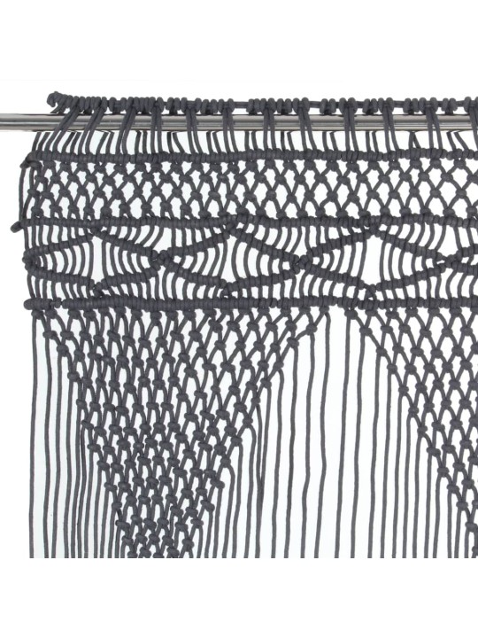 Macramé závěs antracitový 140 x 240 cm bavlna