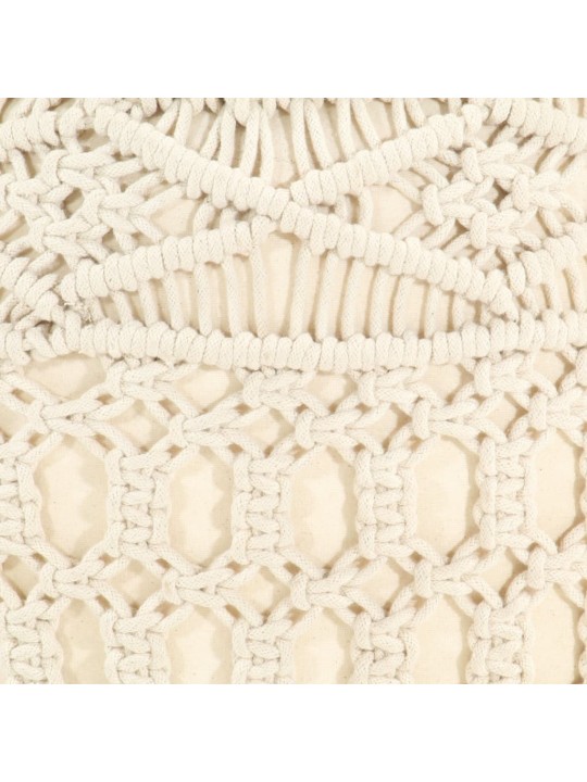 Ručně vyrobený sedací puf macramé 45 x 30 cm bavlna