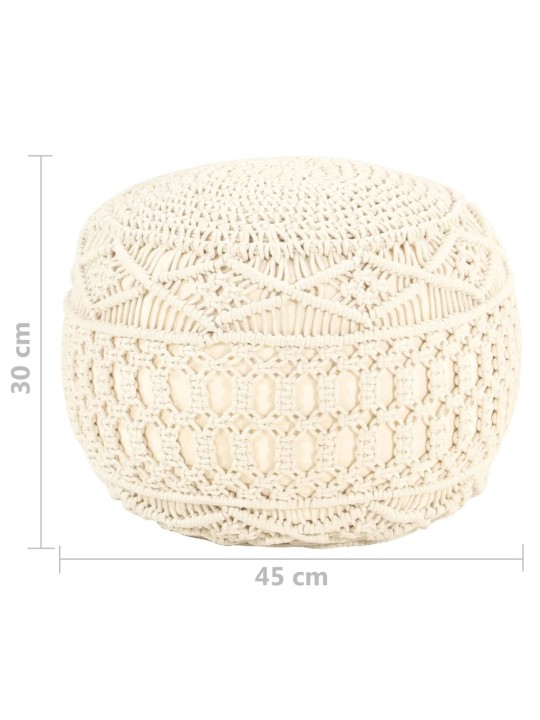 Ručně vyrobený sedací puf macramé 45 x 30 cm bavlna