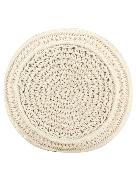 Ručně vyrobený sedací puf macramé 45 x 30 cm bavlna
