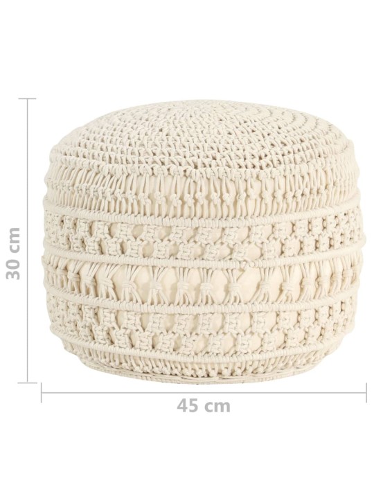 Ručně vyrobený sedací puf macramé 45 x 30 cm bavlna