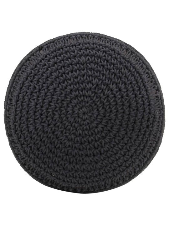 Ručně vyrobený sedací puf macramé antracitový 45 x 30 cm bavlna