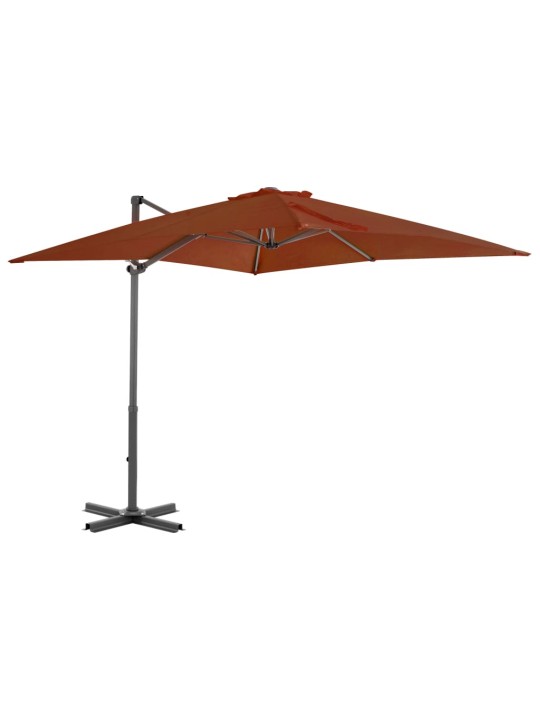 Boční zahradní slunečník s hliníkovou tyčí terakota 250x250 cm