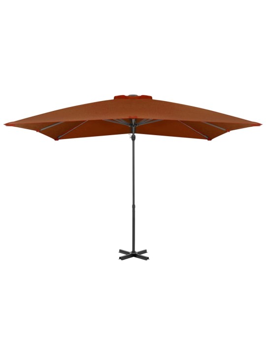 Boční zahradní slunečník s hliníkovou tyčí terakota 250x250 cm