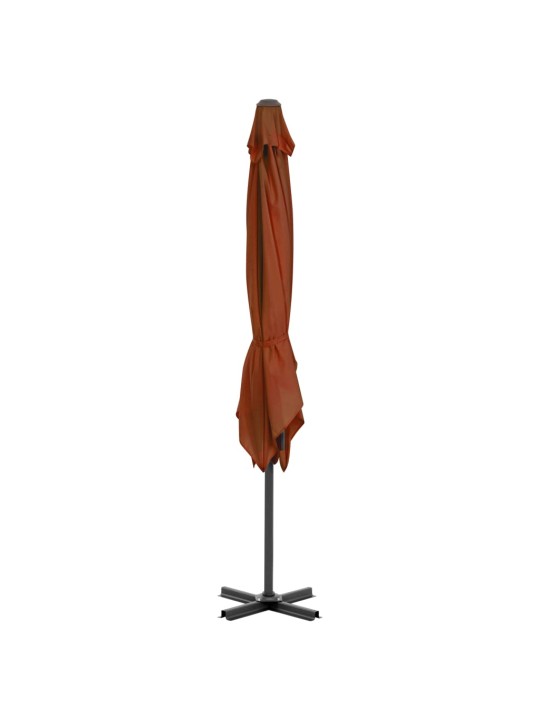 Boční zahradní slunečník s hliníkovou tyčí terakota 250x250 cm