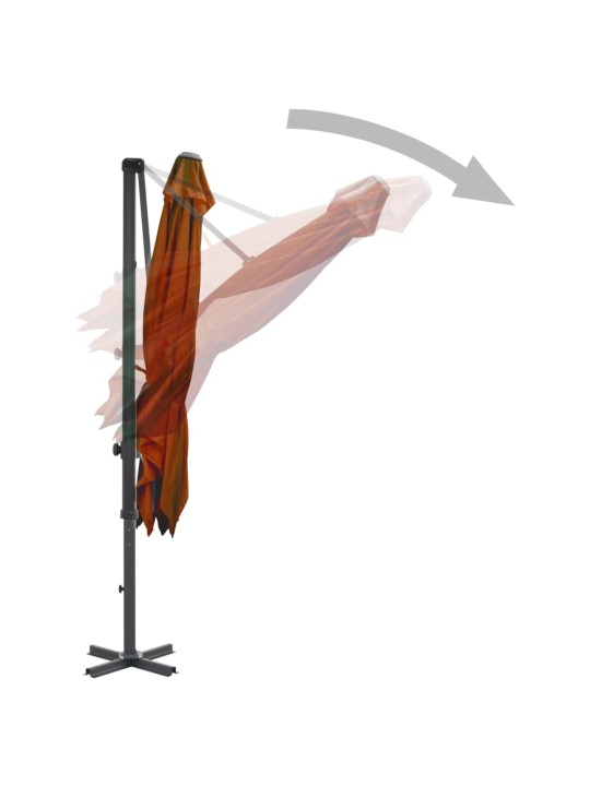 Boční zahradní slunečník s hliníkovou tyčí terakota 250x250 cm