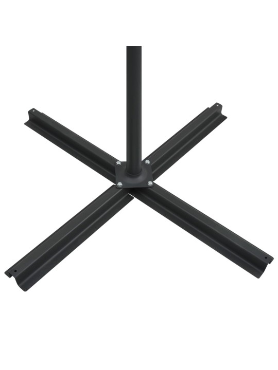 Boční zahradní slunečník s LED osvětlením terakotový 250x250 cm