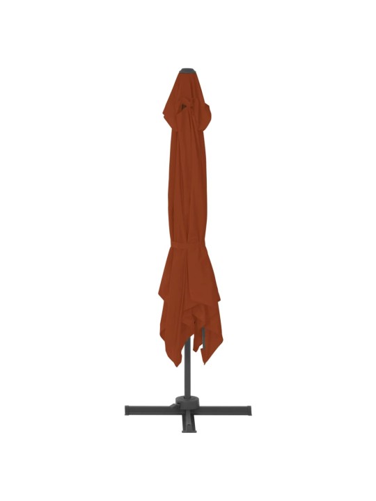 Boční zahradní slunečník s hliníkovou tyčí terakota 400x300 cm