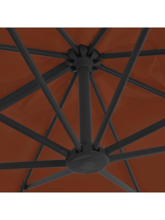 Boční zahradní slunečník s hliníkovou tyčí terakota 400x300 cm