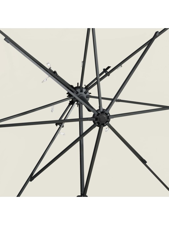 Boční zahradní slunečník s dvojitou stříškou pískový 250x250 cm