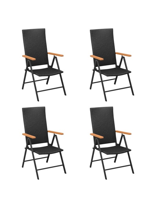 Zahradní křesla 4 ks polyratan černé